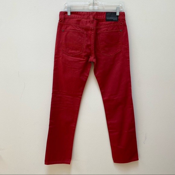 Express Rocco Slim Fit Red Skinny Jeans - Picture 2 of 5
